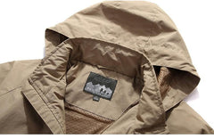 Men's Waterproof Hooded Hiking Windbreaker Lightweight Tactical Jacket 5XL