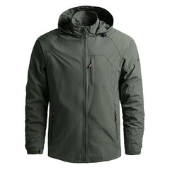 Men's Waterproof Hooded Hiking Windbreaker Lightweight Tactical Jacket 5XL