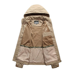 Men's Waterproof Hooded Hiking Windbreaker Lightweight Tactical Jacket 5XL