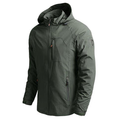 Men's Waterproof Hooded Hiking Windbreaker Lightweight Tactical Jacket 5XL