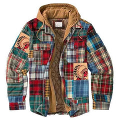 Men's Plaid Hooded Shirt Jacket Soft Autumn Winter Outerwear