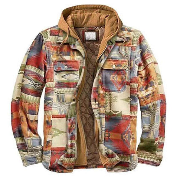Men's Plaid Hooded Shirt Jacket Soft Autumn Winter Outerwear