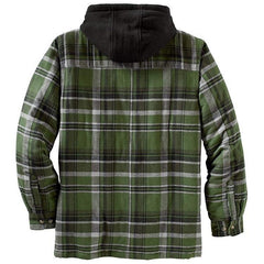 Men's Plaid Hooded Shirt Jacket Soft Autumn Winter Outerwear