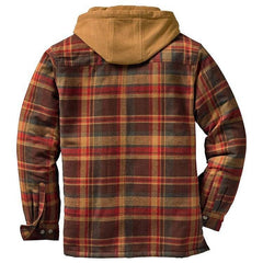Men's Plaid Hooded Shirt Jacket Soft Autumn Winter Outerwear
