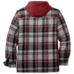Men's Plaid Hooded Shirt Jacket Soft Autumn Winter Outerwear