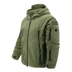 Men's Tactical Hooded Thermal Fleece Outdoor Hiking Jacket