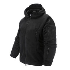 Men's Tactical Hooded Thermal Fleece Outdoor Hiking Jacket