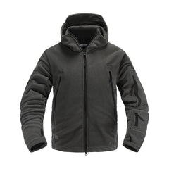 Men's Tactical Hooded Thermal Fleece Outdoor Hiking Jacket