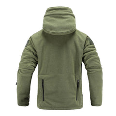 Men's Tactical Hooded Thermal Fleece Outdoor Hiking Jacket