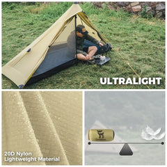Ultralight Poleless One-Person Rainproof Easy Setup Tent Outdoor
