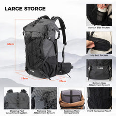 30-35L Lightweight Waterproof Hiking Backpack Outdoor Daypack