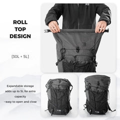 30-35L Lightweight Waterproof Hiking Backpack Outdoor Daypack