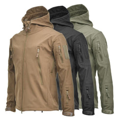 Men's Camouflage Waterproof Tactical Hooded Winter Jacket Large Sizes